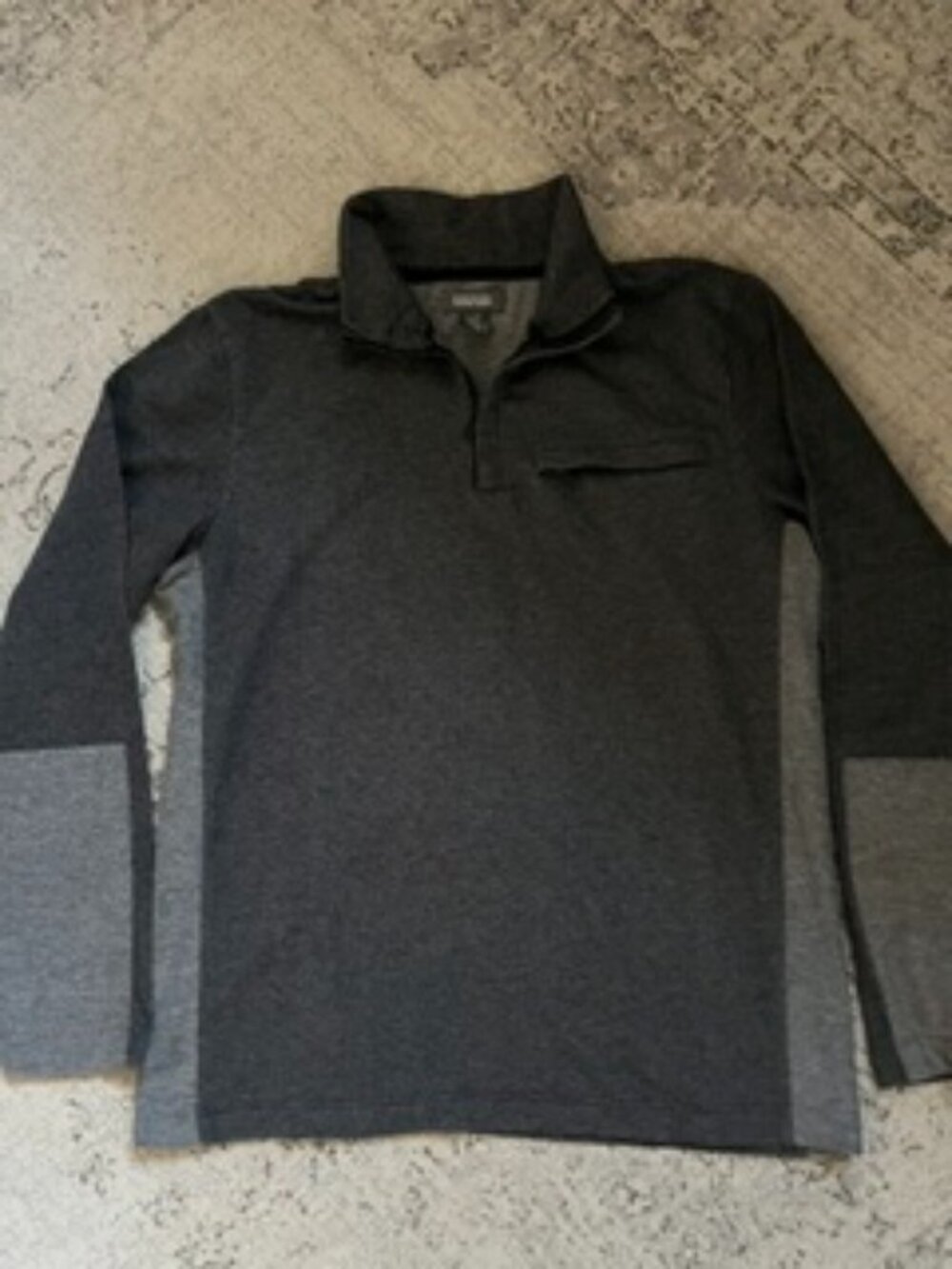 🧡3/$15 Kenneth Cole Reaction Gray Quarter Zip Long Sleeve Top M